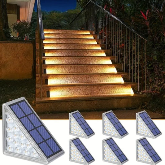 2Pcs Outdoor Waterproof Stair Solar Led Lamp